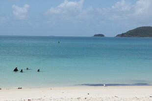 美丽海滩上的休闲人群