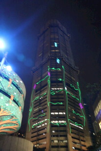 夜晚璀璨高楼景观