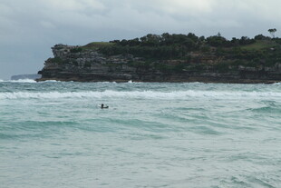 海边冲浪者与壮阔海浪
