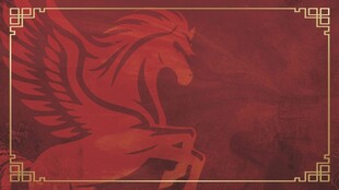 红色骏马图案背景设计