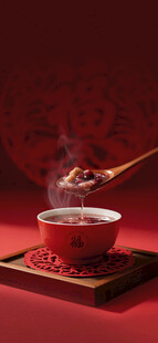 红色腊八背景
