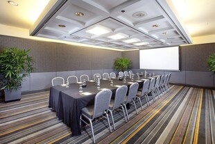 现代会议室布置场景