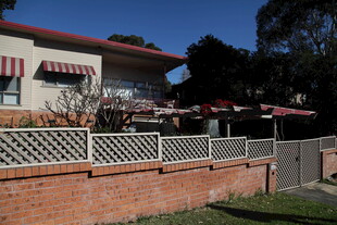 带围墙的红顶住宅