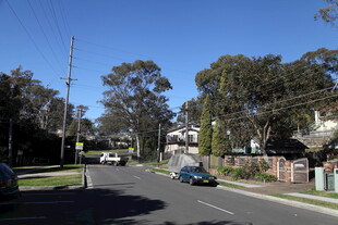 宁静街道上的行驶车辆