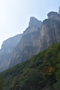 巍峨山峦与葱郁植被景观