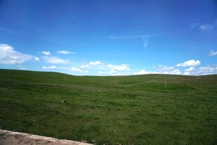 广袤草原与蓝天美景