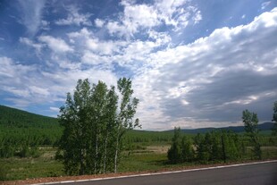 公路旁的山野风光