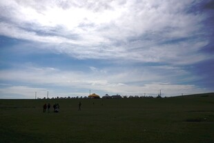 草原风光 蓝天白云下的美景