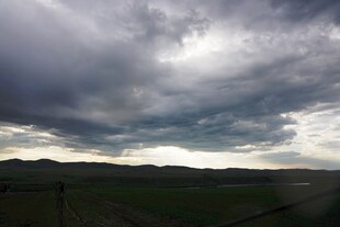 乌云笼罩下的广袤原野