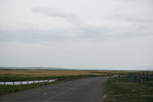 蜿蜒公路旁的开阔田野