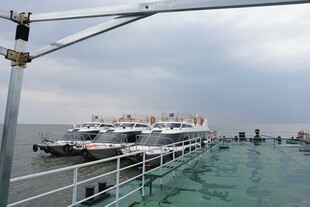 码头边停靠的多艘船只