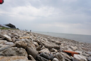 海边乱石滩风景