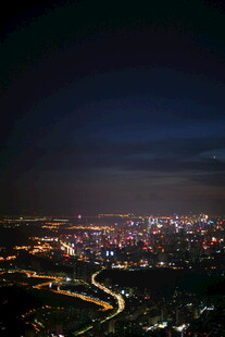 城市璀璨夜景俯瞰图