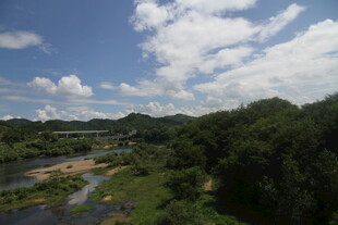 青山绿水间的河流风光