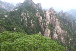 壮丽山景 绿意盎然的奇峰