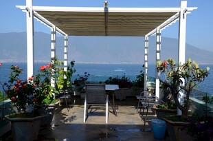 海边花架露台惬意景致