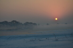 雪地日出美景