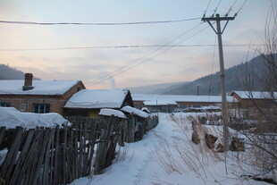 冬日雪覆乡村静谧景象