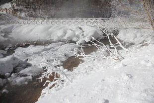 冬日雪景中的冰雪 长白山