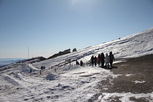 雪山徒步队伍 长白山