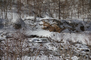 冬日雪覆山林岩石景观 长白山