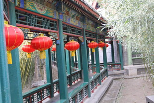 古廊红灯 中式古典景致