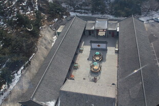 中式庭院屋顶鸟瞰景象