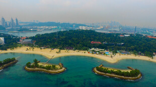 海滨城市美丽海岛景观