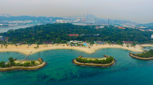 美丽海滨风光俯瞰图