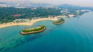 美丽海岛风光俯瞰图