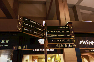 商场内指示牌指引方向