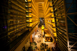 繁华书店内的阅读人群景象