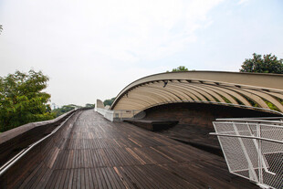 现代风格弧形木质景观桥