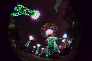 梦幻夜间灯光艺术景观