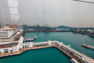 俯瞰海港码头美丽景致