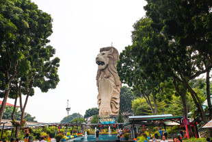 新加坡鱼尾狮雕像景观