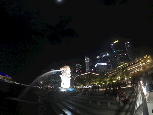 新加坡夜景喷泉璀璨夺目