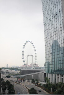 城市景观中的摩天轮与高楼