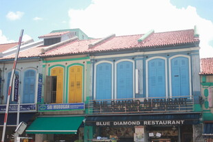 多彩南洋风格街边建筑