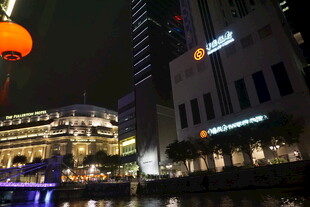 新加坡城市夜景河畔风光