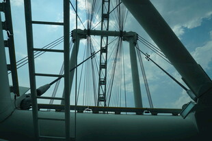 仰视桥梁钢结构