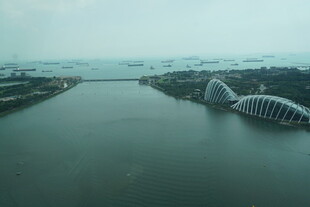 新加坡滨海湾景观鸟瞰