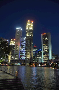 新加坡城市夜景河畔风光