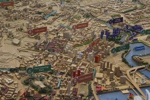 城市建筑模型俯瞰景观