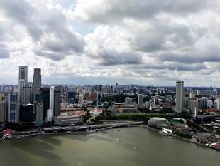 新加坡城市天际线俯瞰图