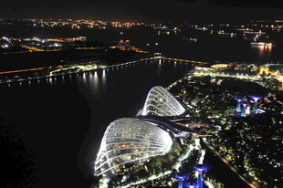 城市夜景中的标志性建筑