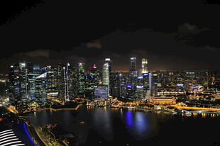 新加坡璀璨夜景城市风光