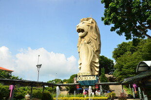 新加坡鱼尾狮雕像景观