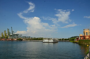 河畔风光 城市中的宁静水域