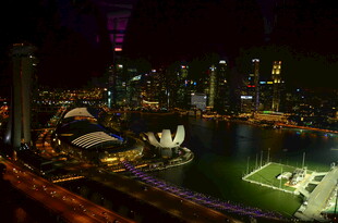 新加坡城市璀璨夜景风光